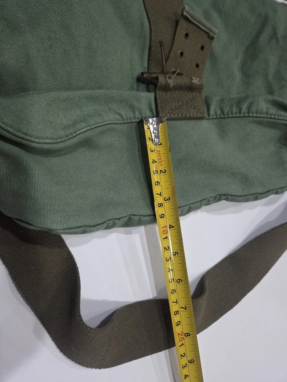 Dkny Olive Green Canvas Messenger Bag